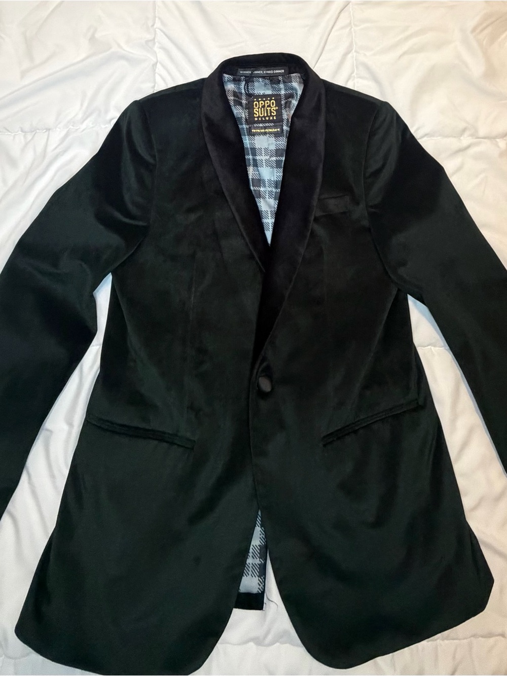 OppoSuits Black Velvet Shawl-Collar Blazer